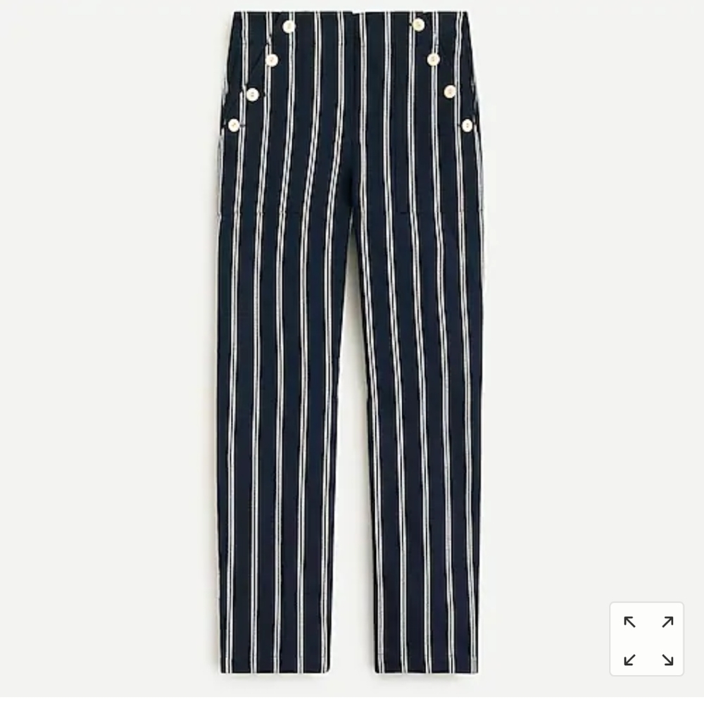 J.Crew Sailor Striped Navy White pants 00